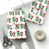 WINSD 6 7 Christmas Wrapping Paper Xmas 67 meme 6-7 Wrap Paper Funny Six Seven Wrapping Paper Holiday Gift Wrap Paper Roll Birthday Santa Festive Present Wrapping Rolls (D) view 3