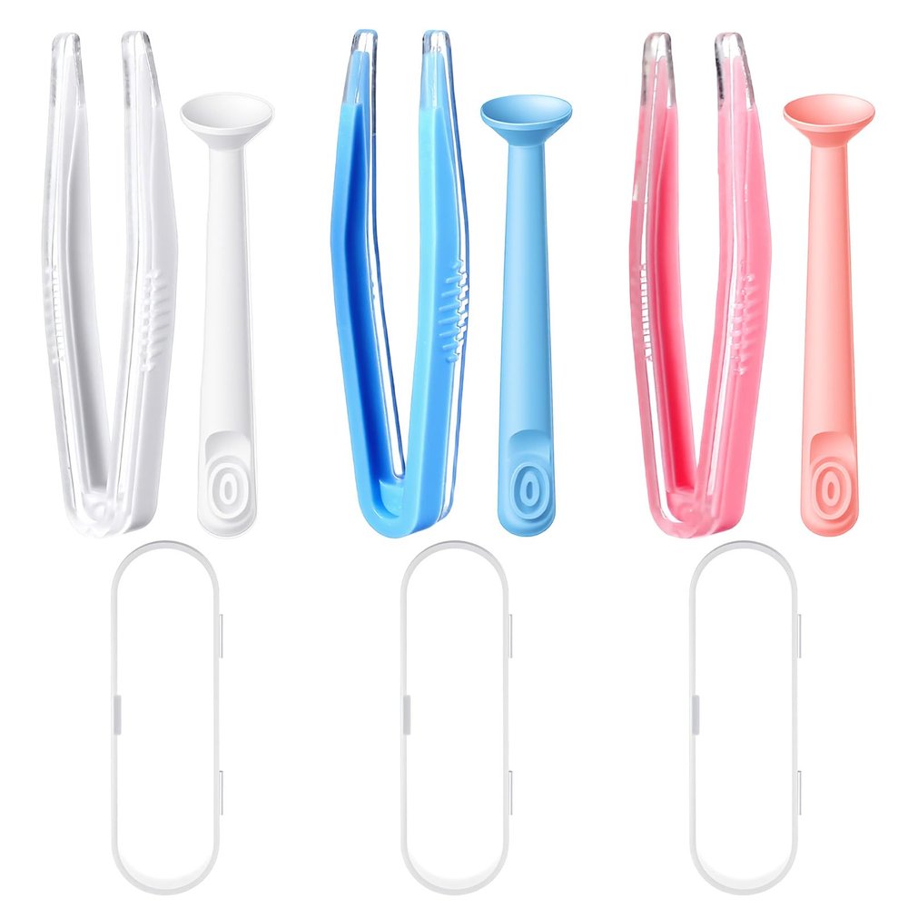 Classicseali 6PCS Contact Tool Remover And Inserter,Portable Contact Lens Remover, Contacts Lenses Applicator Tool with Tweezers Suction Stick Storage Case, for Remove Artificial Eyes Scleral Lenses