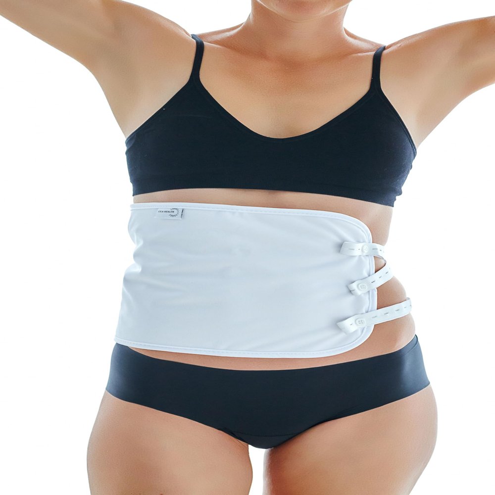 LILA HEALTH Double Layered Organic Cotton Castor Oil Pack for Liver- heatless, Less-Mess, Reusable- Easy Button Closure with 3 Stretchy Straps for Optimal Comfort, Designed for All Shapes and Sizes.