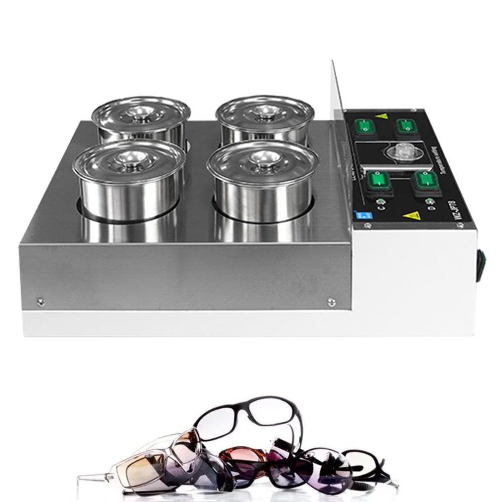600W Optical Lens Dyeing Machine, Lens Glasses Tinting Equipment, Eyeglasses Lens Dyeing Machine, Temperature Adjustable for Eyeglasses Processing(4 Cups)
