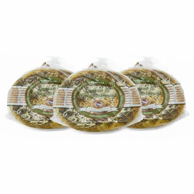 Phoenicia Fresh Zaatar & Cheese Bread Baked With Thyme, sesame, & Akawi Cheese, Large 2pcs, 13.5oz, 383g (Pack of 3)