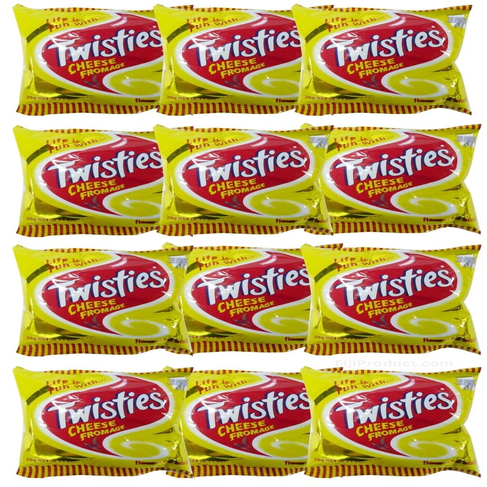 Twisties Cheezy Snack (Value Pack Of 12 x 20g) Baked With Unique Cheese Flavor, Curl Corn-Based Snacks From FIJI