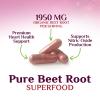 Beet Root Capsules - Organic Beetroot Powder 1950mg Per Serving - Vegan Caps - Premium Beet Root Supplement - Supports Nitric Oxide, Heart Health, & Natural Energy - Bottled in the USA - 60 Capsules view 3
