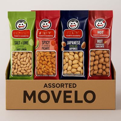 Assorted Peanuts Variety Pack 10 Single-Serve Snack Bags | Salt & Lime, Spicy, Japanese & Hot Flavors | Crunchy Peanut Snacks for Lunchboxes, Travel, Office, Kids, Parties & On-the-Go Snacking