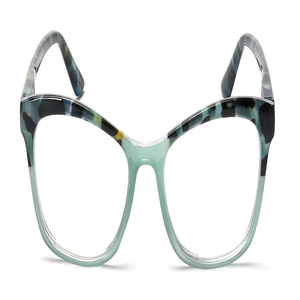V.W.E. Women Cateye Progressive Reading Glasses - No Line or Bubble - Zero Power on Top Reader CR14 (Mica Green, 2.75, x)