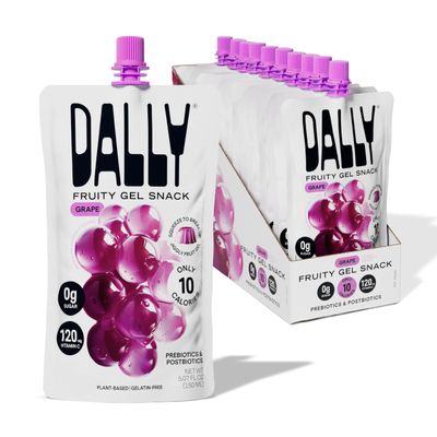 Dally Grape Drinkable Konjac Jelly, 10 Pouches, Korean Fruit Snack