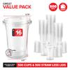16 oz Clear Plastic Cups with Lids Disposable, Togo Drinking Cup with Strawless Sip Lid for Smoothie, Cold Brew Iced Coffee, Lemonade, Ice Latte, Boba, Party Drinks, Bulk, 16 Ounce (Set of 500) view 2