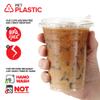 16 oz Clear Plastic Cups with Lids Disposable, Togo Drinking Cup with Strawless Sip Lid for Smoothie, Cold Brew Iced Coffee, Lemonade, Ice Latte, Boba, Party Drinks, Bulk, 16 Ounce (Set of 500) view 3