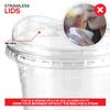 16 oz Clear Plastic Cups with Lids Disposable, Togo Drinking Cup with Strawless Sip Lid for Smoothie, Cold Brew Iced Coffee, Lemonade, Ice Latte, Boba, Party Drinks, Bulk, 16 Ounce (Set of 500) view 4