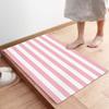 LEQIOLENNG Indoor Door Mat, Pink White Stripe Non Slip Doormat Low Profile Welcome Mat, Classic Geometric Line Soft Entrance Rug for Bedroom Kitchen Bathroom 16"x24" view 1