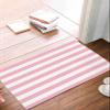 LEQIOLENNG Indoor Door Mat, Pink White Stripe Non Slip Doormat Low Profile Welcome Mat, Classic Geometric Line Soft Entrance Rug for Bedroom Kitchen Bathroom 16"x24" view 3