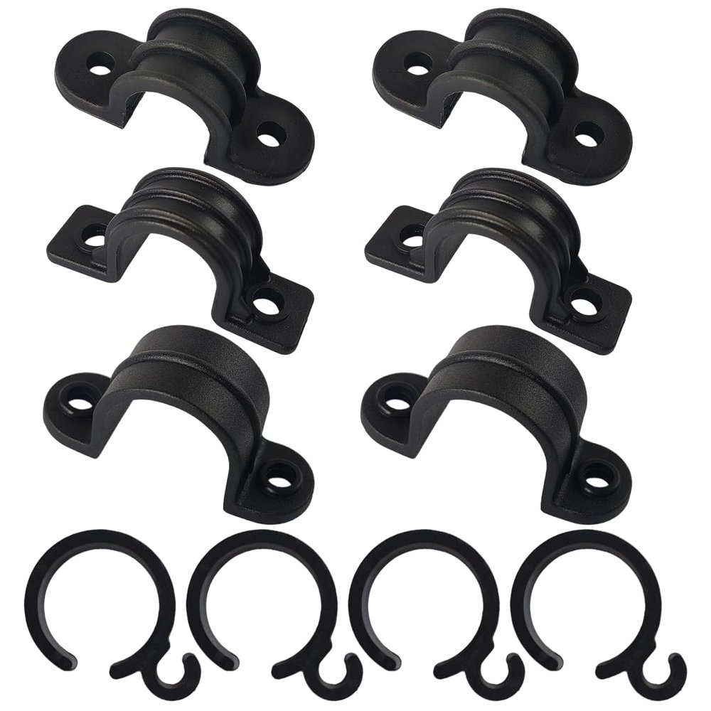 10PCS Rollator Seat Cushion Bracket Mount Parts, Rollator Walker Seat Clamp U Brackets, Brake Grip Holder for Rollators, 4 Wheels Foldable Rolling Walker Replacement Parts, Drive Walker Accessories