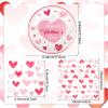 50Pcs Valentine's Day Plates and Napkins Pink Heart Disposable Tableware Galentines Day Plates and Napkins Valentines Day Party Decorations Engagement Wedding Anniversary Party Decorations, Serves 25 view 2