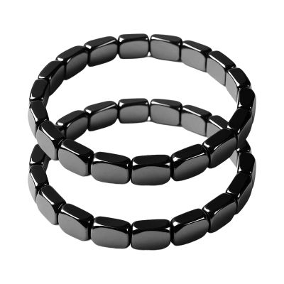 Hematite Bracelet Men, Minimalist Natural Stone Elastic Stretch Bracelet for Enhancing Energy, Reclaim Your Confidence, Premium Gift for Men of Excellence (3pcs)(2pcs)