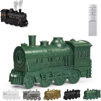 300ml Vintage Steam Train Aromatherapy Essential Oil Diffuser with Dual-Color LED Light, Train Oil Diffuser, 2 Mist Modes, Auto Shut-Off, Ultra-Quiet Humidifier for Home, Office (Green,Two Colors)