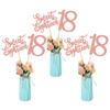 Ercadio 12 Pack Sweet 18 Party Centerpiece Vase Decor Rose Gold Amazing Sweet Eighteen Tabletop Decoration Happy 18th Hello for Birthday Anniversary Party Ornament view 1