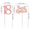 Ercadio 12 Pack Sweet 18 Party Centerpiece Vase Decor Rose Gold Amazing Sweet Eighteen Tabletop Decoration Happy 18th Hello for Birthday Anniversary Party Ornament view 2