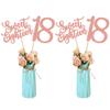 Ercadio 12 Pack Sweet 18 Party Centerpiece Vase Decor Rose Gold Amazing Sweet Eighteen Tabletop Decoration Happy 18th Hello for Birthday Anniversary Party Ornament view 3