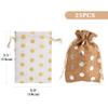 Linkidea 12 Pcs Small Burlap Drawstring Gift Bags, 5.5" x 3.9" Polka Dot Linen Pouches for Party Favors, Candy, Jewelry, Wedding Decorations view 2
