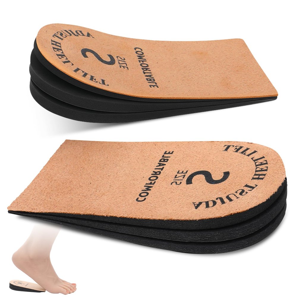 2 Pack Heel Lifts for Women, Adjustable Shoe Lifts for Women, 3-Layer Heel Lift Inserts Invisible Shoe Lift for Heels Pain Relief, Uneven Legs (S)