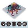 Abstract Colorful Octopus Weight Scale Digital Electronic Scales Bathroom Scale, Larg LCD Backlight Display, High Precision Measurements,Tempered Glass view 3