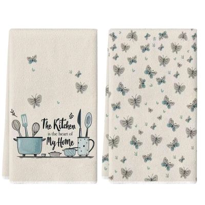 2 Pcs Themed Kitchen Towels - 40cm X 60cm Set for Cooking, Baking & Home Decoration