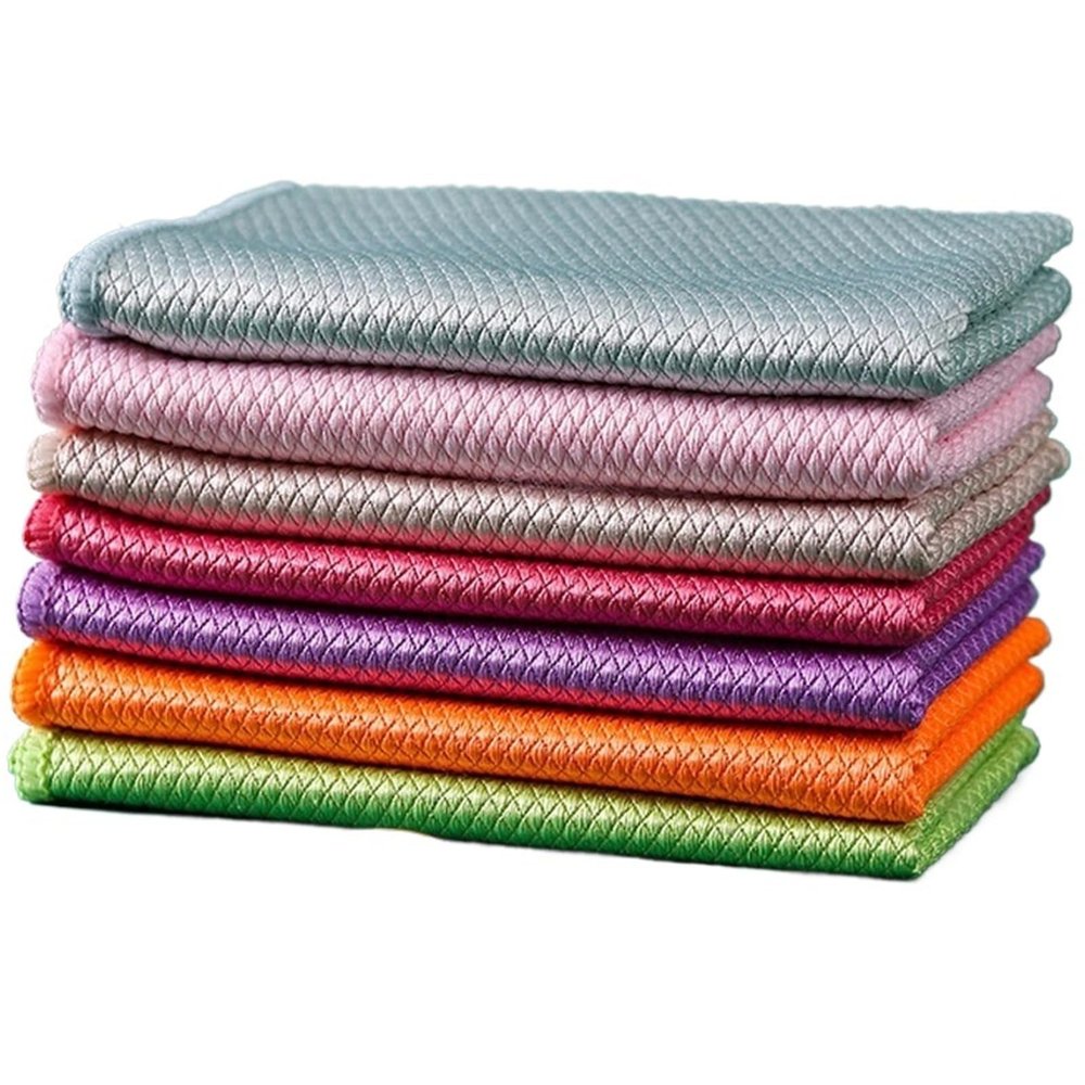 1/2/5/10Pcs Microfiber Kitchen Towel Ultra Soft Magic Cleaning Cloth Absorbent Cleaning Rags Reusable Wipe Cloths Dishcloth(30x40cm 10Pcs)