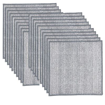 20/5pcs Thickened Steel Wire Cleaning Cloth - Double-Layer Iron Microfiber Mesh Dishrag for Kitchen Pot Washing & Toweling(20PCS,Single Layer)