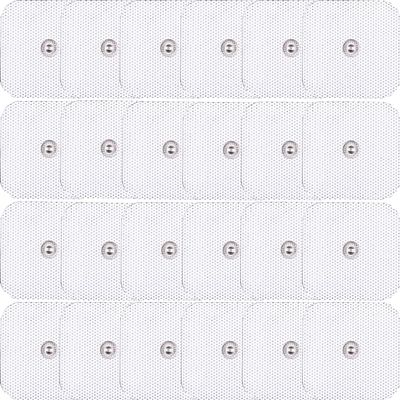 24 Pack TENS Unit Replacement Pads, Long-Lasting Snap Electrodes Latex-Free TENS Pads Set Compatible with Most TENS EMS Devices Using 3.5mm Button Lead Wires