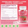GGMMUU L-Lysine Gummies 1000mg Chewable L-Lysine Supplement for Adults & Kids, Essential Amino Acid Supplement for Lips & Oral Health, Immune Support, Strawberry Flavor, 60 Count view 2