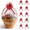 10 Pack Pull Bows,9.5" / 24cm Large Bow for Gift Wrapping,Party Wedding Ribbon Bows for Wrapping Boxes or Flower Decorations, Gift Decorations (Gold/Wine Red) view 1