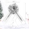 10 Pieces Large Christmas Bows Decor for Gift Wrapping, Christmas Tree Presents wrap Pull Bows for Wedding car Decorations and Wreaths (Silver B) view 2