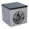 Adult Size Surfer Memorial Urn Stainless Steel with Wood Lid, Engraved Surfer at Shore, Top-Opening, Optional Custom Name Plaque (Plaque/No) view 1