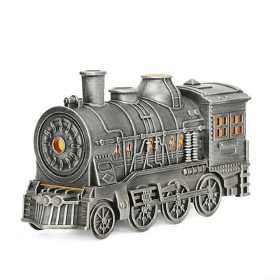 300Ml Steam Train Essential Oil Diffuser And Cool Mist Humidifier With Retro Design, Quiet Operation Below 25DB, Two Ambient Lights In Cool Blue Or Warm Flame(Silver)