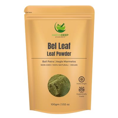 Hasyadeep Bel Leaf Powder | Aegle marmelos | Bel Patra (100gm/3.52oz)