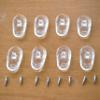 4 Pairs Soft Eyeglasses Nose Pads Pieces + 8 Pcs Screw in,Silicone Comfort Anti Slip Flexible Nose Pieces for Glasses Replacement Part Kits view 1