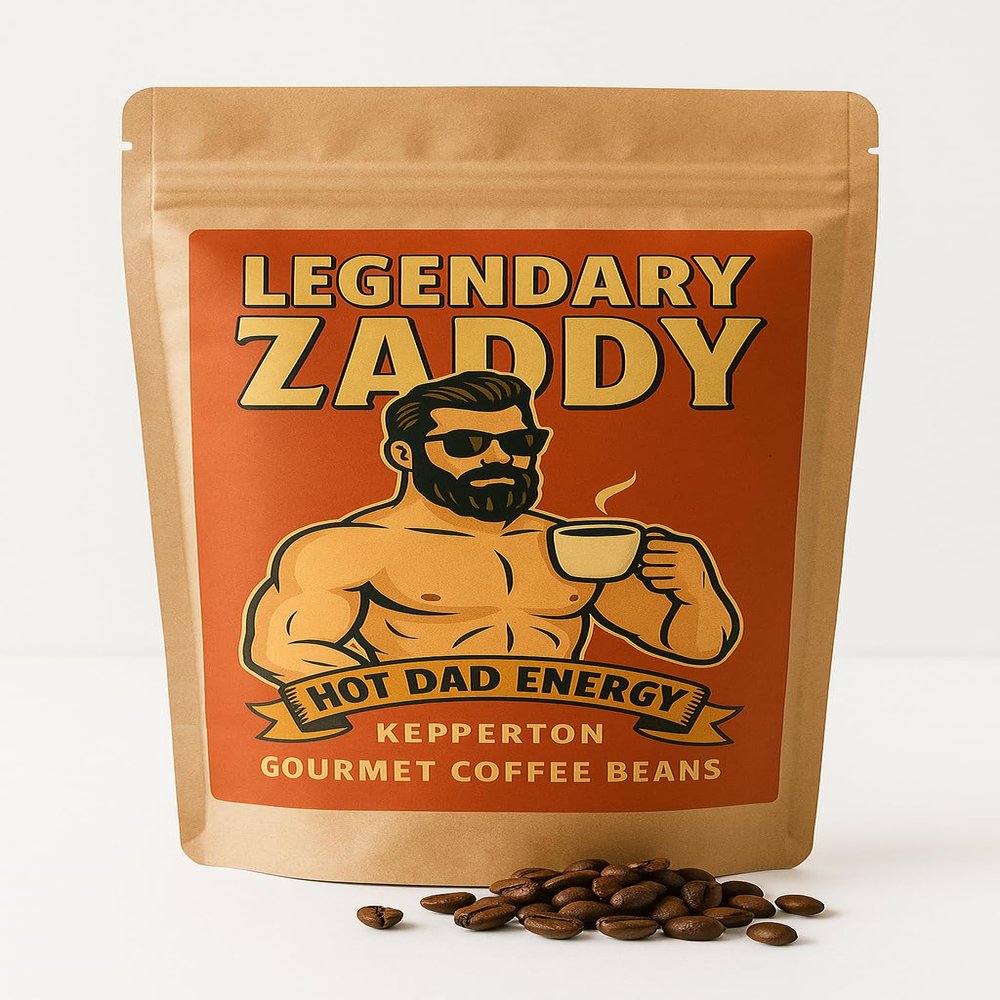 Kepperton Legendary Zaddy Coffee Hot Dad Energy Gift for Fathers Day Christmas Stocking Stuffers Funny Coffee for Men Husbands Made in USA, Resealable Bag
