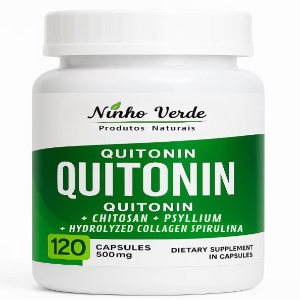 Ninho Verde Quitonin (Chitosan, Psyllium, Collagen) - 500mg 120 Capules - Made in Brazil