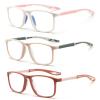 BLOEXCLU 3 Pack Reading Glasses for Men Sports Style Blue Light Blocking Readers with Spring Hinge Women Eyeglasses (3 Mixed Color, 4, x) view 1
