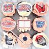 50Pcs Edible Ice Hockey Cupcake Toppers Edible Puck Cupcake Picks for Ice Hockey Player Birthday Cupcake Decorations Winter Sports Baby Shower Birthday Party Supplies view 4