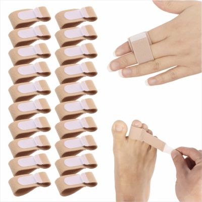 MUROCEA 20 PCS Finger Buddy Straps, Adjustable Finger Support Wraps, Reusable Non-Slip Finger Bands for Sports, Typing & Daily Activities (Skin color)