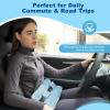 supregear Abdominal Seatbelt Pillow, Soft Smooth Cover Seatbelt Cushion with Hot/Cold Pack Pocket for Gentle Comfort and Pressure Relief During Travel or Recovery (Blue Monstera Pattern) view 3