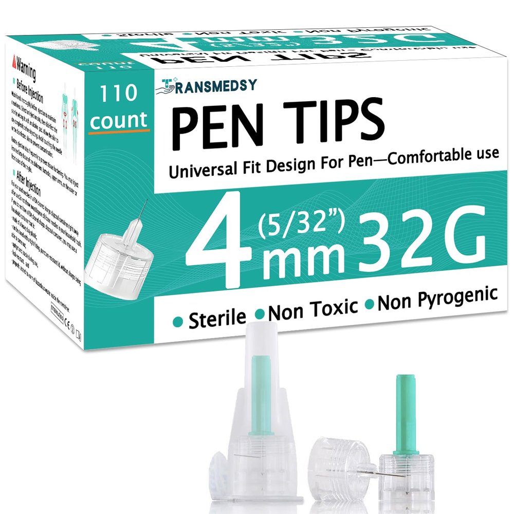 Pen Tips 32G x 4mm, Universal Fit with Most Pen Devices, Extra-Thin Wall Technology, Comfortable, 110/bx