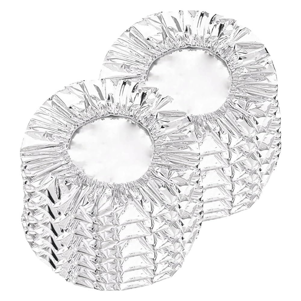 Tin Foil Food Insulation Cover Reusable Aluminum Foil Heat Shield Lids Adjustable Food Storage Covers for Kitchen Oil-Resistant and Easy to Clean(10pcs)