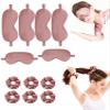 12Pcs Silk Sleep Masks Satin Eye Mask Silky Eyes Cover Blindfold Eyeshade Hair Ties Scrunchy Travel Bridesmaids Gifts view 1