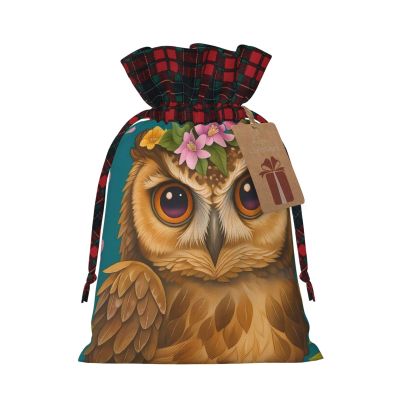 KKdskkds Lovely Owl On Blossom Branch Christmas Gift Bag Holiday Present Wrapping Party Supplies