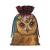 KKdskkds Lovely Owl On Blossom Branch Christmas Gift Bag Holiday Present Wrapping Party Supplies view 2