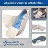 Lightweight Diabetic Shoes for Elderly, Adjustable Closure Walking Sneakers, Wide Width Edema Footwear, Breathable Comfort Shoes for Swollen Feet and Foot Care Grey view 4