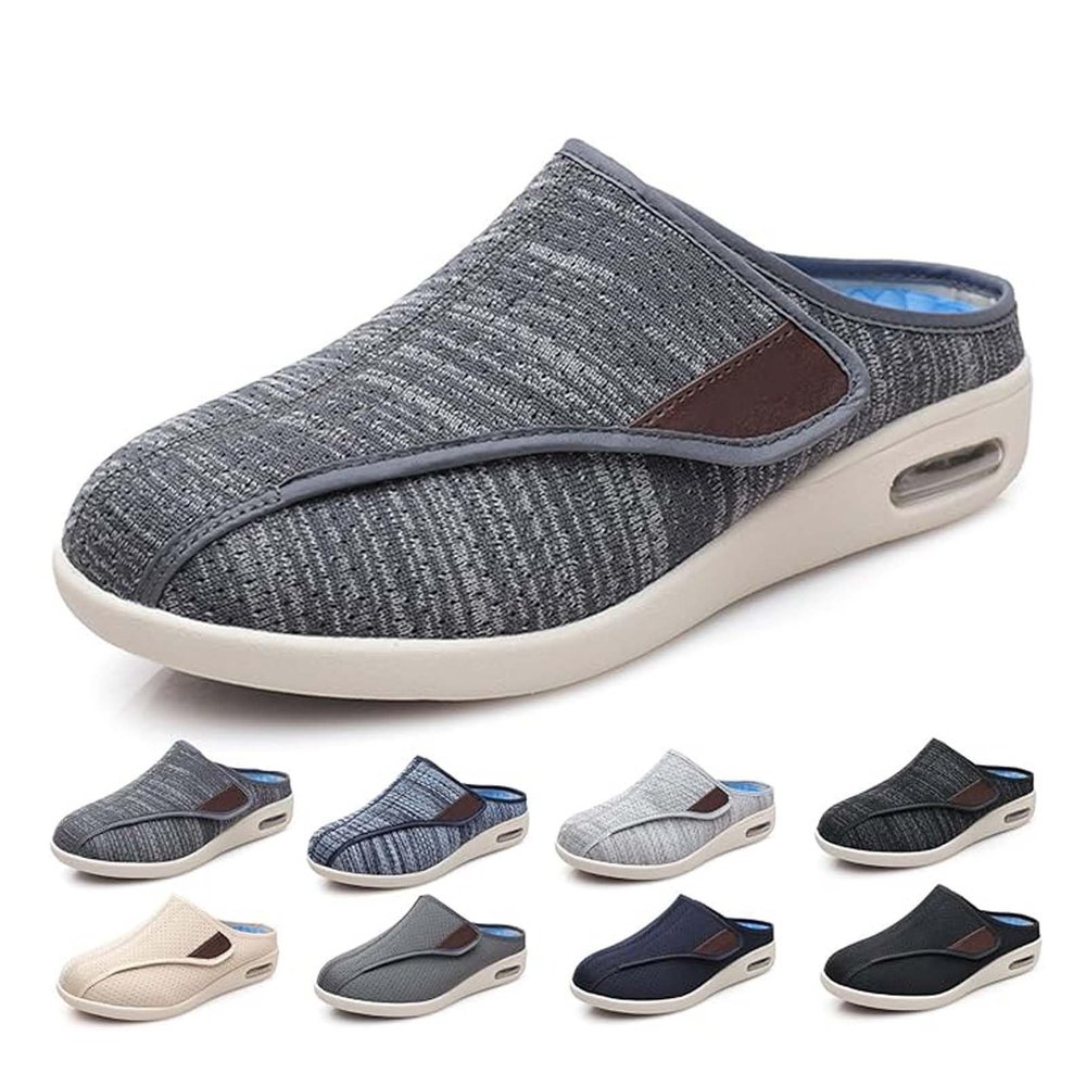 Diabetic Shoes, Adjustable Strap Walking Slippers, Wide Width Edema Footwear, Ideal for Diabetes, Swollen Feet, Plantar Fasciitis, and Foot Swelling Relief