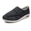 Diabetic Shoes for Elderly, Wide Width Walking Shoes with Arch Support, Adjustable Closure Comfort Footwear, Ideal for Swollen Feet and Foot Care Black Gray view 1